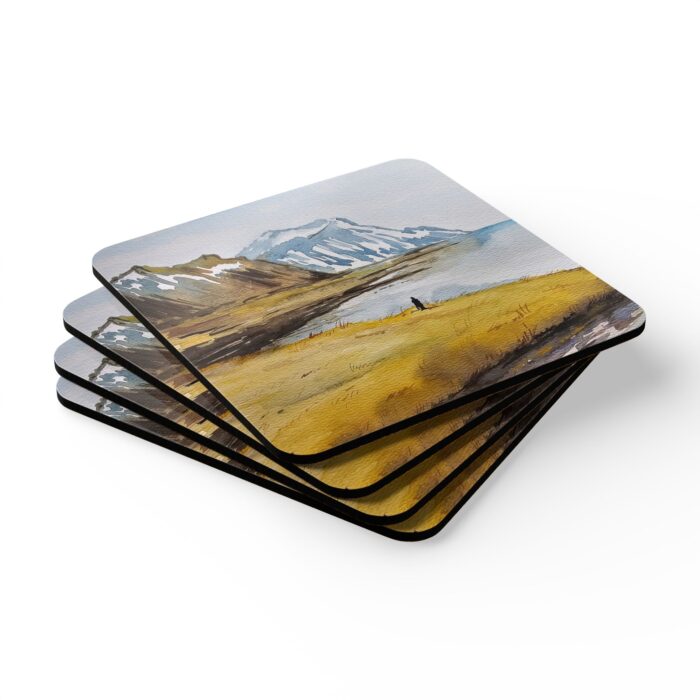 Landscape Watercolor Corkwood Coaster Set - Image 3